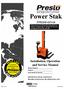 Power Stak. Installation, Operation and Service Manual PPS NAS. Model Number Serial # Date Placed in Service