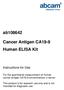 Cancer Antigen CA19-9 Human ELISA Kit