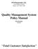 Quality Management System Policy Manual