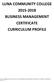 LUNA COMMUNITY COLLEGE BUSINESS MANAGEMENT CERTIFICATE CURRICULUM PROFILE