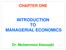 INTRODUCTION TO MANAGERIAL ECONOMICS