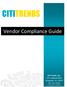 CITITRENDS. Vendor Compliance Guide. Citi Trends, Inc. 104 Coleman Blvd Savannah, GA Revision Date: