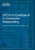 CPC31411Certificate III in Construction Waterproofing