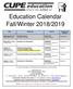 Education Calendar Fall/Winter 2018/2019