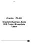 1Z Oracle - 1Z0-511 Oracle E-Business Suite R12 Project Essentials Exam