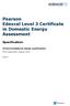 Pearson Edexcel Level 3 Certificate in Domestic Energy Assessment