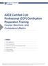 AACE Certified Cost Professional (CCP) Certification Preparation Training Course Brochure and Competency Matrix