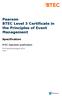 Pearson BTEC Level 3 Certificate in the Principles of Event Management