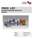 PRICE LIST. INTERIOR FINISHING PRODUCTS Manitoba. Effective November 1st, 2013