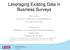 Leveraging Existing Data in Business Surveys