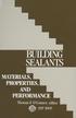 Buildings Sealants: Materials, Properties, and Performance