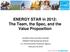 ENERGY STAR in 2012: The Team, the Spec, and the Value Proposition