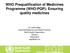 WHO Prequalification of Medicines Programme (WHO-PQP): Ensuring quality medicines