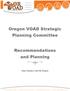 Oregon VOAD Strategic Planning Committee. Recommendations and Planning