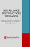 2013 ALLIANCE BEST PRACTICES RESEARCH. Revealing the Leading Practices of High-Performing, Go-to-Market, Technology Alliances