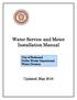Water Service and Meter Installation Manual. City of Redmond Public Works Department Water Division
