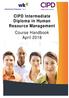 CIPD Intermediate Diploma in Human Resource Management Course Handbook April 2018