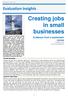 Creating jobs in small businesses