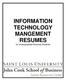 INFORMATION TECHNOLOGY MANGEMENT RESUMES for Undergraduate Business Students