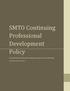 SMTO Continuing Professional Development Policy
