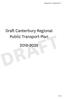 Agenda Item 7.0, Attachment 7.1 DRAFT. Draft Canterbury Regional Public Transport Plan R18/50