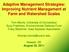 Adaptive Management Strategies: Improving Nutrient Management at Farm and Watershed Scales