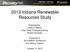 2013 Indiana Renewable Resources Study