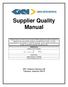 Supplier Quality Manual