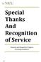 Special Thanks And Recognition of Service