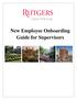 New Employee Onboarding Guide for Supervisors