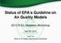Status of EPA s Guideline on Air Quality Models