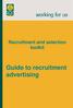 Recruitment and selection toolkit. Guide to recruitment advertising
