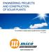 ENGINEERING, PROJECTS AND CONSTRUCTION OF SOLAR PLANTS