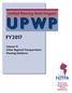 UPWP FY2017. Unified Planning Work Program. Volume VI Other Regional Transportation Planning Initiatives