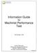 Information Guide for Machinist Performance Test