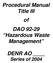 Procedural Manual Title III of DAO Hazardous Waste Management