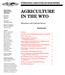 AGRICULTURE IN THE WTO