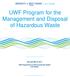 UWF Program for the Management and Disposal of Hazardous Waste