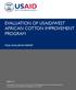 EVALUATION OF USAID/WEST AFRICAN COTTON IMPROVEMENT PROGRAM