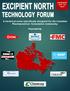 EXCIPIENT NORTH. technology forum. A technical event specifically designed for the Canadian Pharmaceutical formulation community.