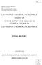 LAO PEOPLE S DEMOCRATIC REPUBLIC STUDY ON POWER SUPPLY AND DEMAND IN CENTRAL REGION IN LAO PEOPLE S DEMOCRATIC REPUBLIC