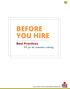 BEFORE YOU HIRE. Best Practices. for the automotive industry HR HR TOOLKIT FOR FOR THE THE AUTOMOTIVE INDUSTRY