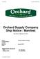 Orchard Supply Company Ship Notice / Manifest