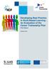 Developing Best Practice in Work-Based Learning - An Evaluation of the Career Traineeship Pilot Final Report