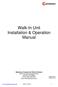 Walk-In Unit Installation & Operation Manual