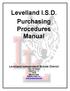 Levelland I.S.D. Purchasing Procedures Manual