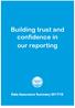 Building trust and confidence in our reporting Data Assurance Summary 2017/18
