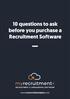 10 questions to ask before you purchase a Recruitment Software