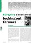 locking out farmers Europe s seed laws: GUY KÄSTLER