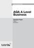 PRACTICE EXAM PAPER. AQA A Level Business. Question Paper Paper 1 Business 1